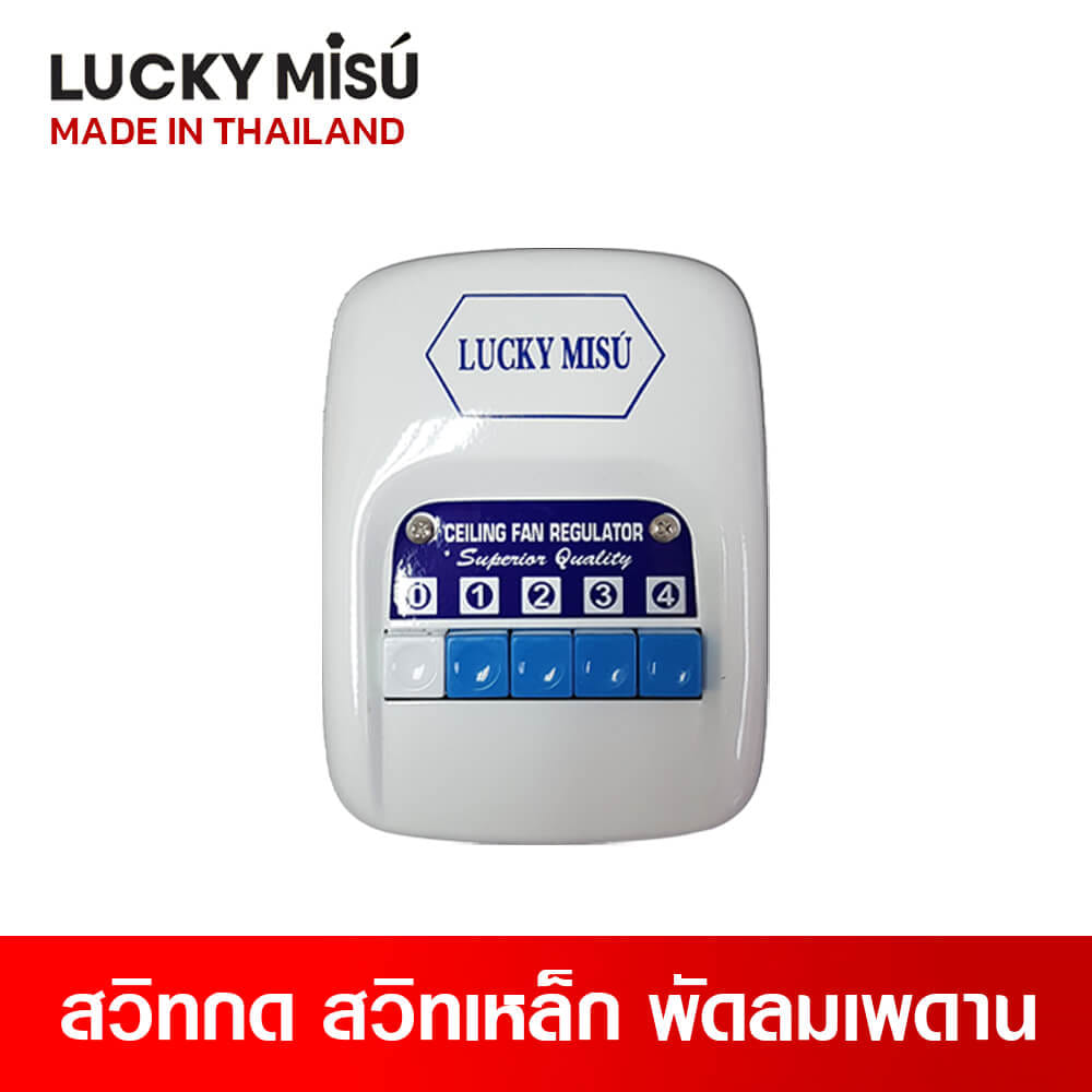 พัดลมติดเพดาน ขนาด 48 นิ้ว ลัคกี้มิตซู รุ่น LM48 สีขาว (รุ่นลมแรง ปรับความเย็น 4 ระดับ)_1